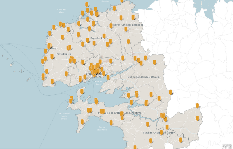 Carte des projets soutenus